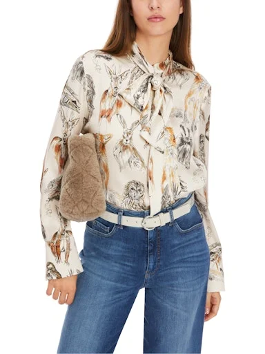 Animal Print Blouse Flowy Bohemian Blouse