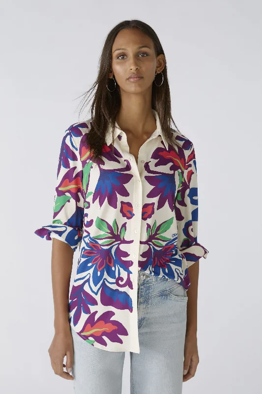 Bold Floral Blouse Loose Oversized Blouse