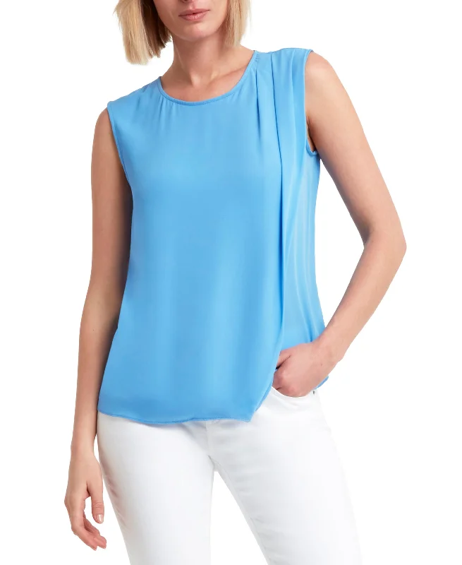 H Halston Sleeveless Overlay Blouse Sleeveless Summer Blouse