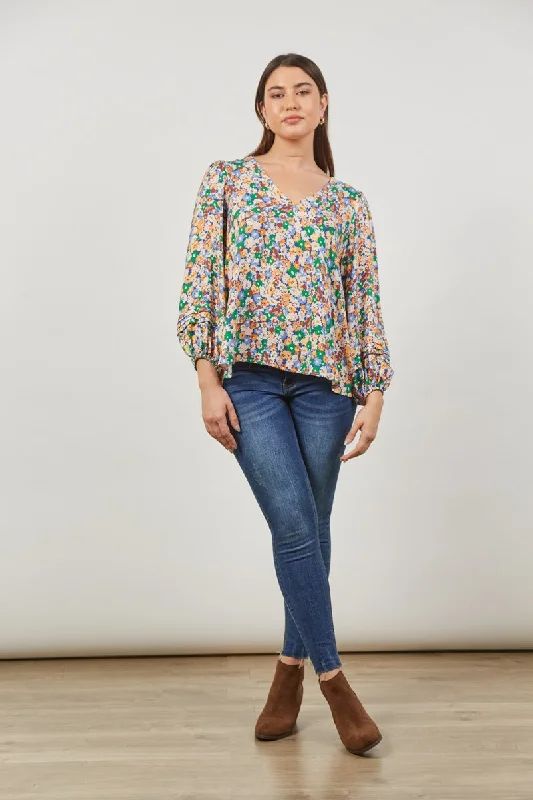 Isle Of Mine - Euphoria V Blouse - Meadow Bloom Boho Chic Blouse