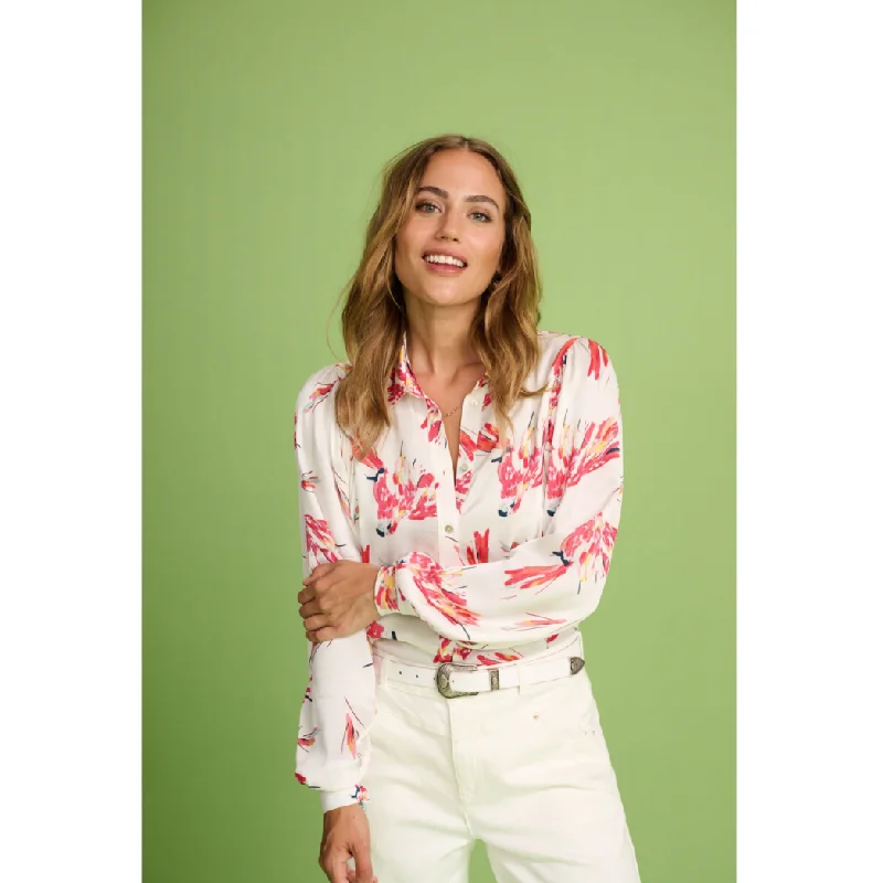 Parrots Blouse Versatile Layering Blouse