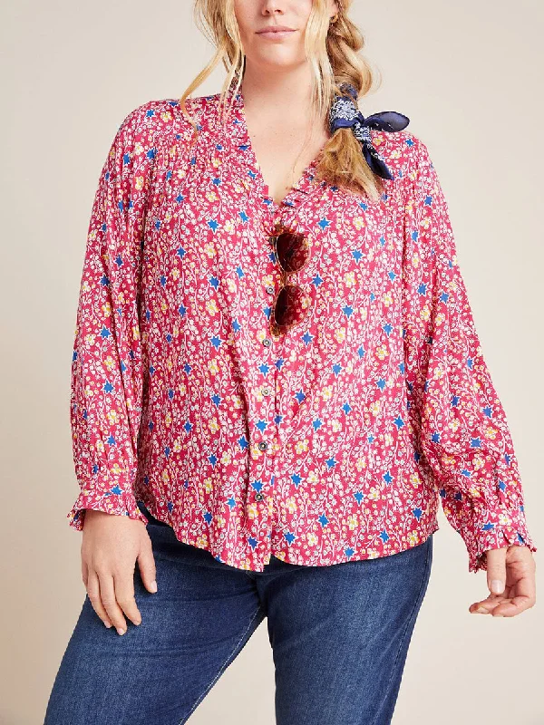 Plus Size Marisol Ruffled Blouse Classic Minimalist Blouse