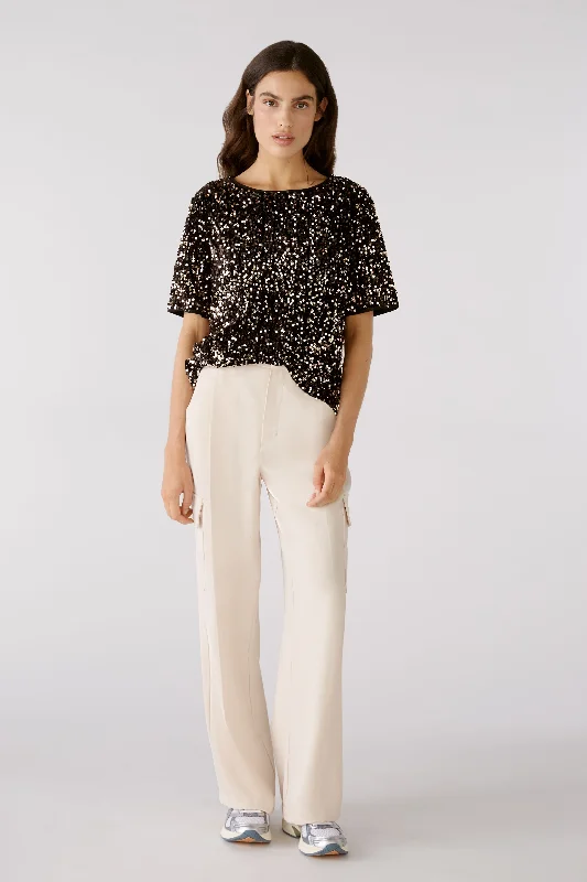 Sequin Blouse Delicate Pleat Blouse