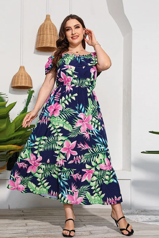 Full Size Floral Off-Shoulder Maxi Dress Classic A-Line Maxi Dress