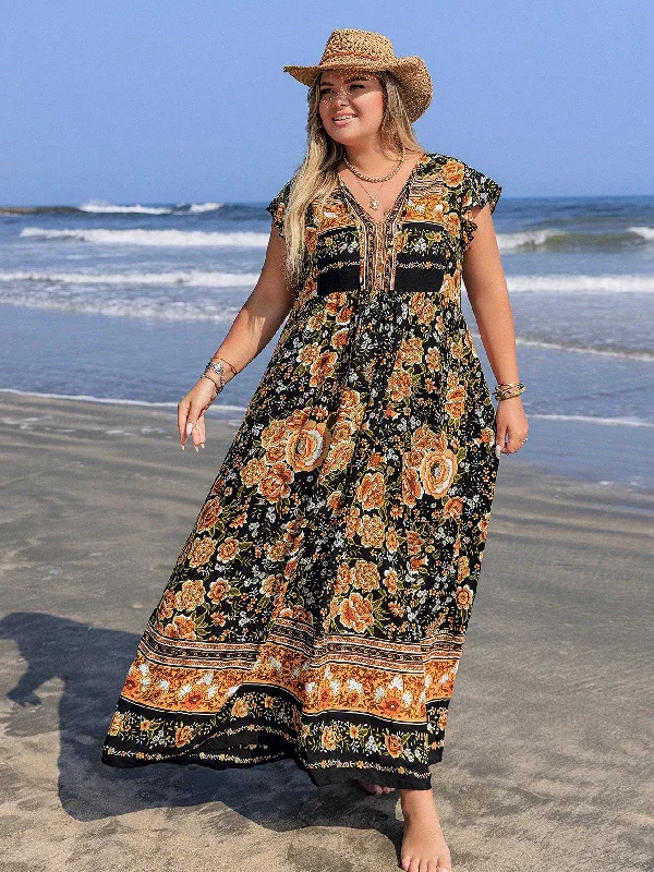 PLUS SIZE Cory Maxi Dress Elegant Maxi Dress with Belt