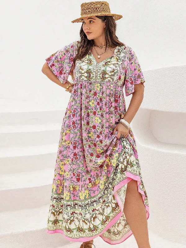 PLUS SIZE Victoria Maxi Dress - Pink Fashionable Chiffon Maxi Dress