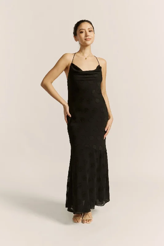 Reagan Black Maxi Dress Fashionable Sheer Maxi Dress