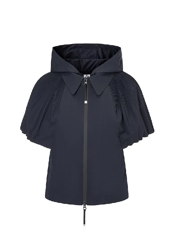 Bianca Essential Water- and Wind-resistant Jacket with Pleated Cape Embroidered Jacket Appliqued Jacket Beaded Jacket