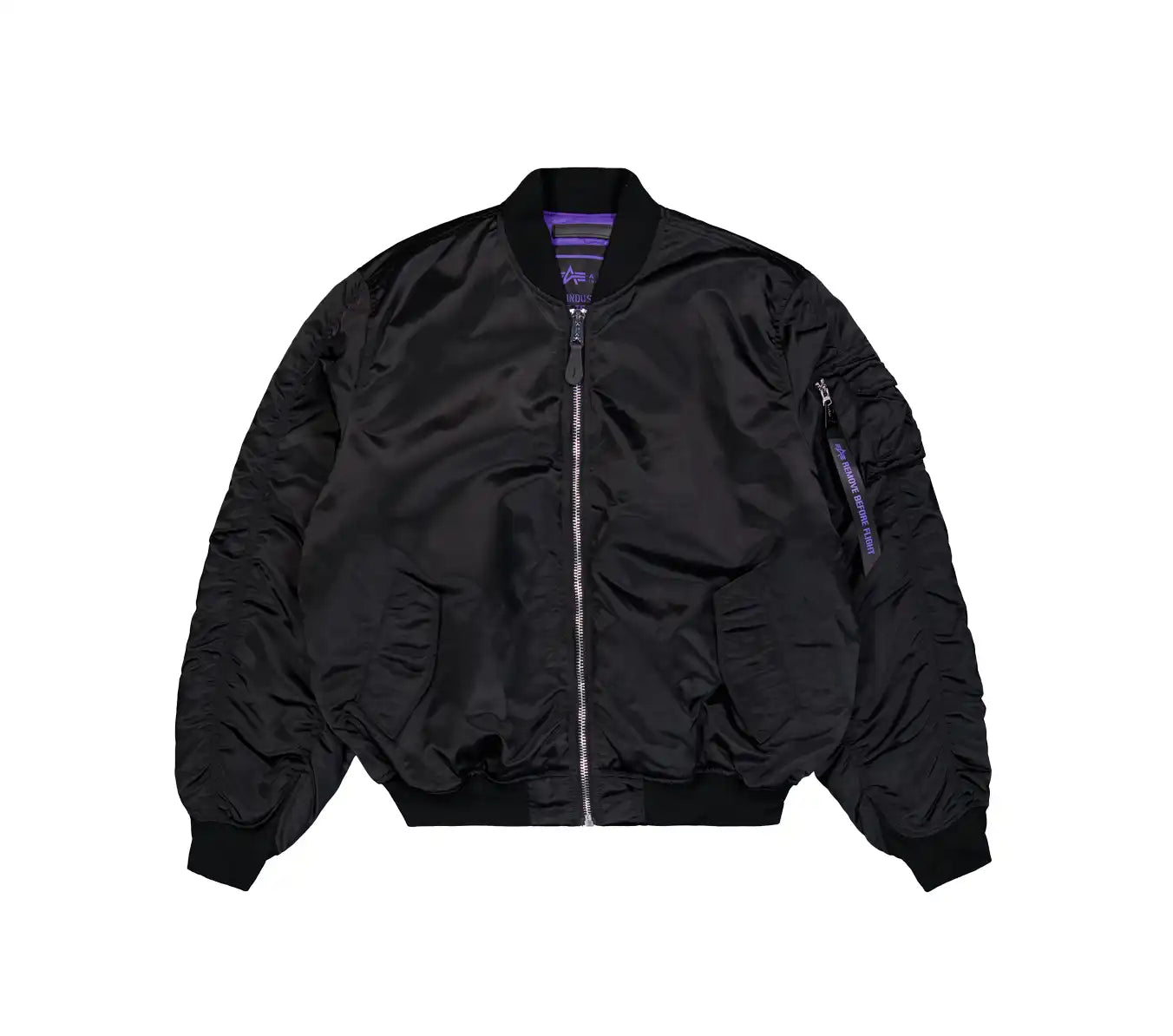 Alpha Industries UV MA-1 Bomber Jacket - Black Appliqued Jacket Beaded Jacket Sequined Jacket