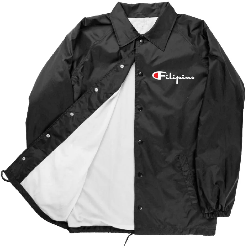 Filipino Champion Windbreaker Jacket Limited Edition Stand-Up Collar Roll-Neck Collar Turtle Neck