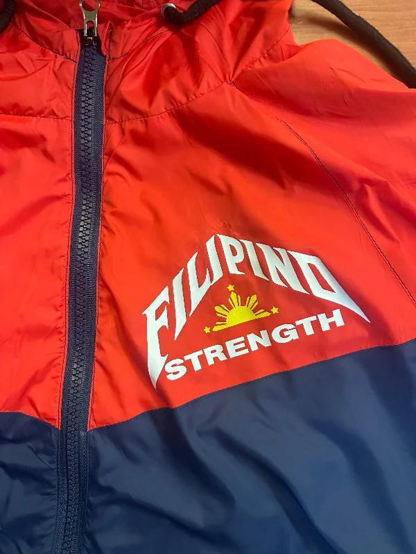 Filipino Philippines Strength Windbreaker Traditional Track Jacket Welt Pockets Slit Pockets Flap Pockets