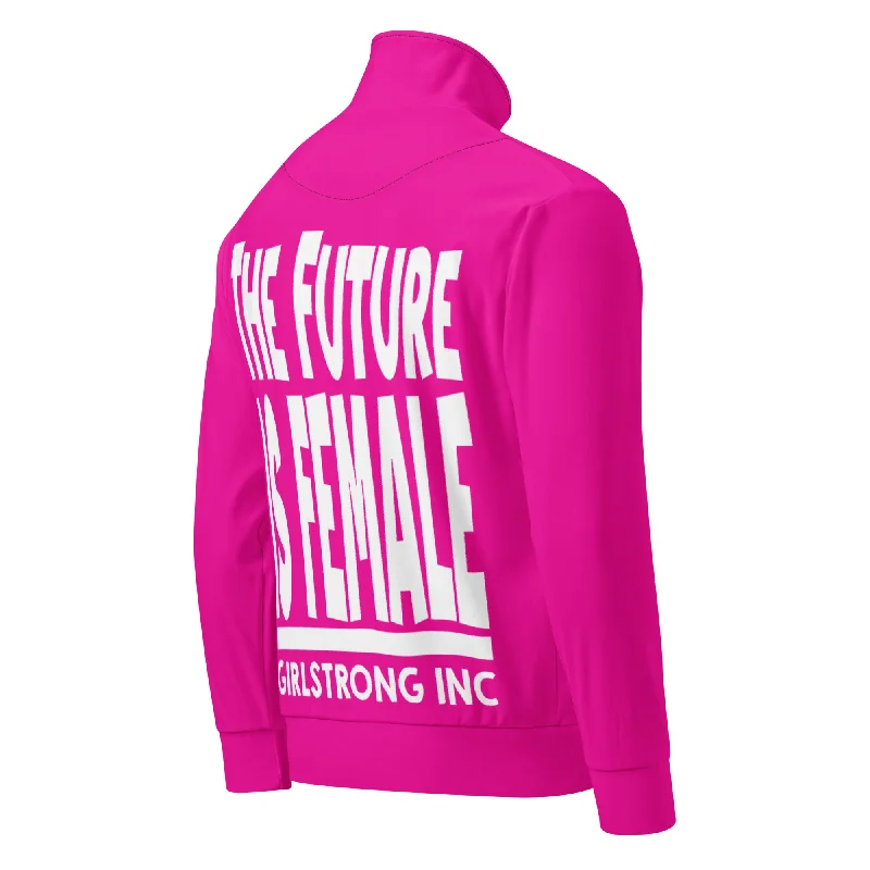 GS GRAPHIX TRACK JACKET POWER PINK - THE FUTURE IS FEMALE Nylon Fabric Polyester Fabric Spandex Fabric