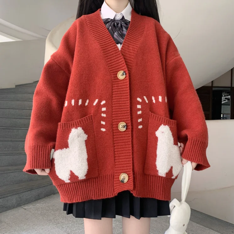 Japanese cute sheep knitted jacket yv30364 Elasticated Jacket Padded Jacket Insulated Jacket