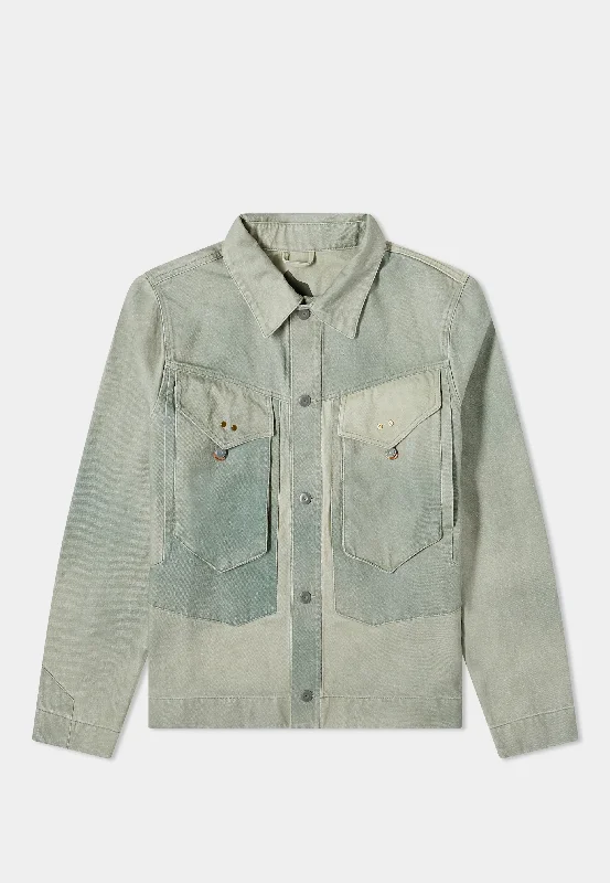 Object Iv Life Traditional Denim Jacket Green Patina Knit Jacket Woven Jacket Fleece Jacket