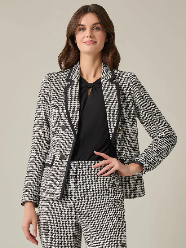 Petite Camden Jacket, Houndstooth Hoodie Zip-Up Jacket Button-Up Jacket