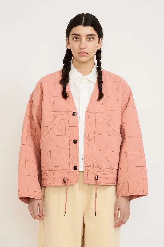 Reactor Jacket Old Rose Notch Collar Peter Pan Collar Cowl Neck