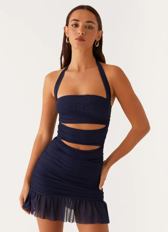 Devyn Mini Dress - Navy Comfortable Casual Mini Dress