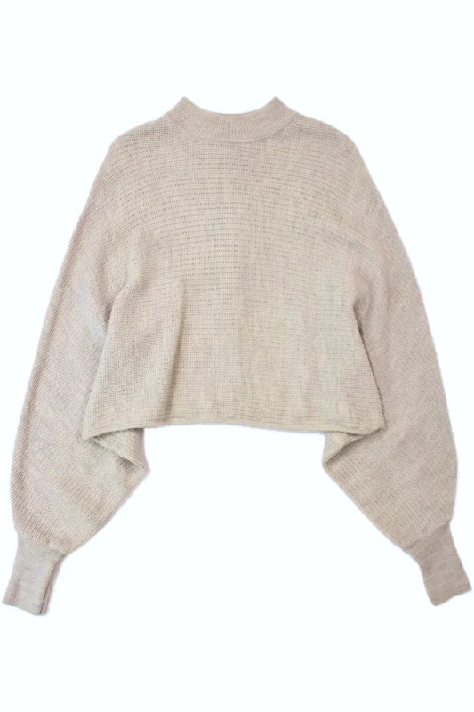 All Saints - Dolman Sleeve Crop Jumper Terry Terry Cloth Terry Knit