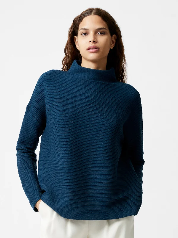 Babysoft Ribbed Mock Neck Jumper Fitted Loose Oversized