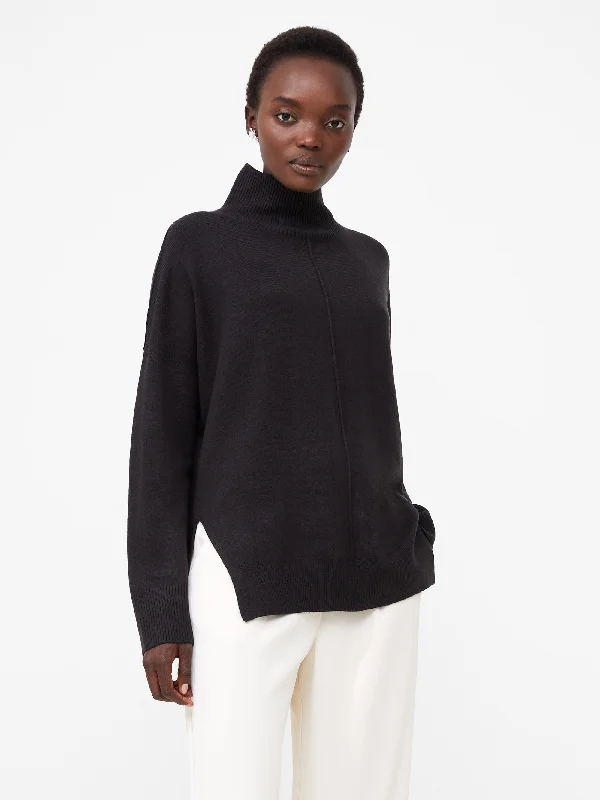 Babysoft River Knit High Neck Jumper Oversized Loose Flowy