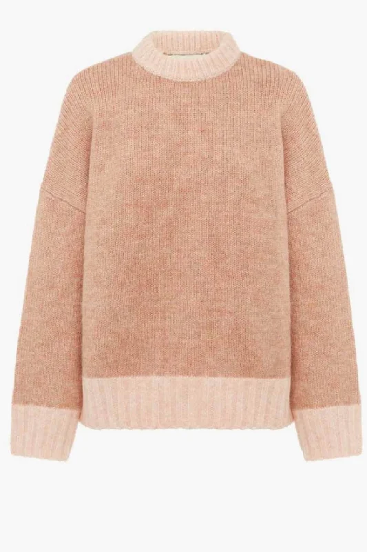 BLANCA Womens Chambord Knit Jumper - Blush Long Sweater Short Sweater Cropped Sweater