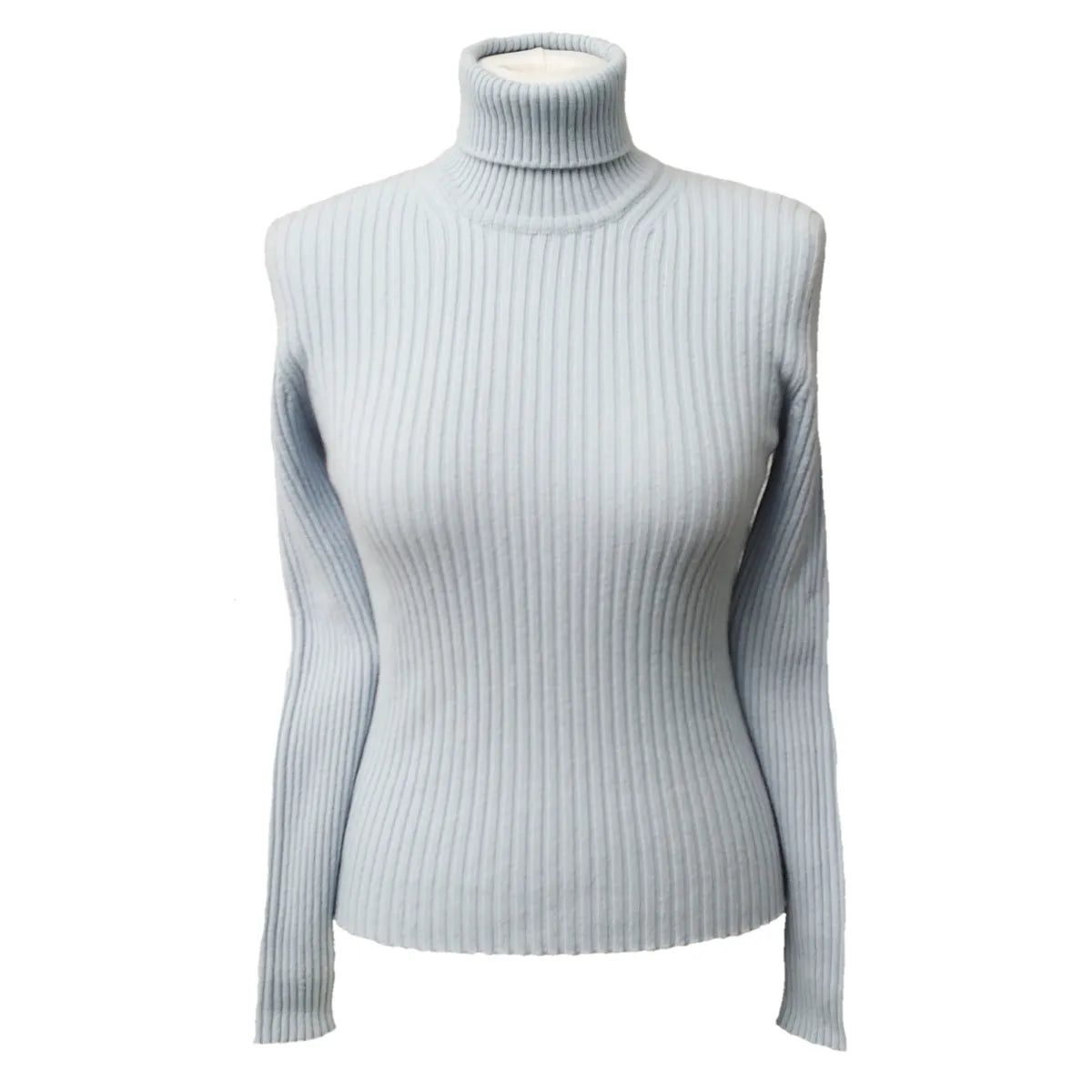 Cashmere Ribbed Roll Neck Jumper Welt Pockets Slit Pockets Flap Pockets