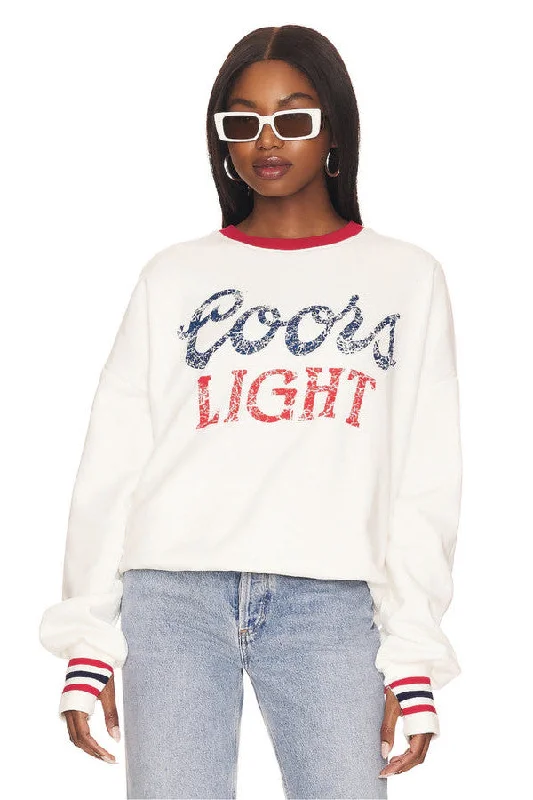 The Laundry Room Coors Light 1980 Jump Jumper in White Red Glossy Satin Silk