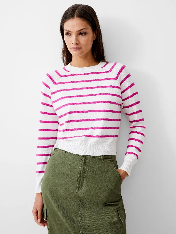 Core Raglan Stripe Crew Neck Jumper Zippered Buttoned Snapped