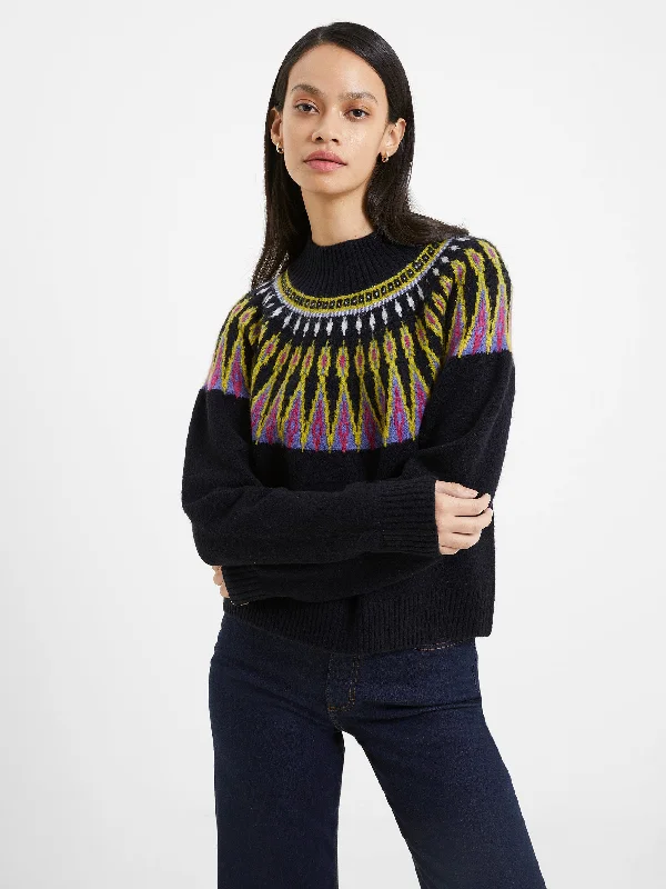 Jolee Fairisle Jumper Front Pockets Side Pockets Patch Pockets