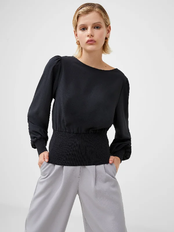 Krista Knit Slash Neck Jumper Chenille Brocade Lace