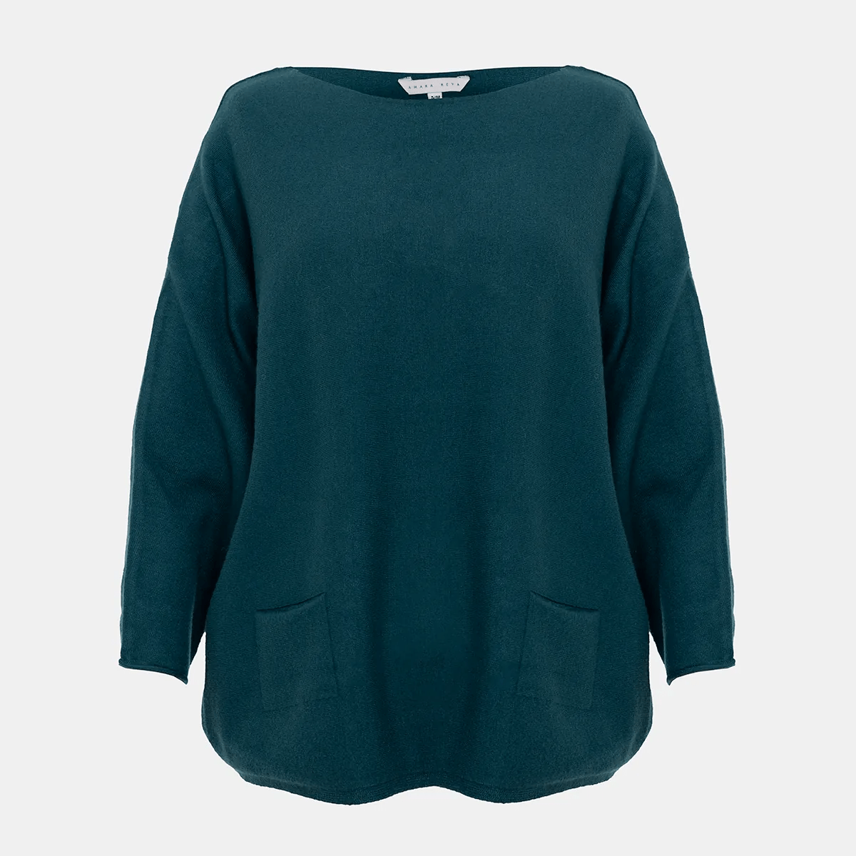 Ladies Teal Batwing Jumper Layered Multi-layer Single Layer