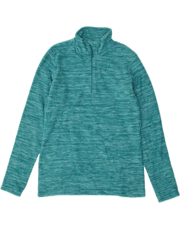 MOUNTAIN WAREHOUSE Womens Zip Neck Fleece Jumper UK 12 Medium  Turquoise High Neck Crew Neck V-Neck