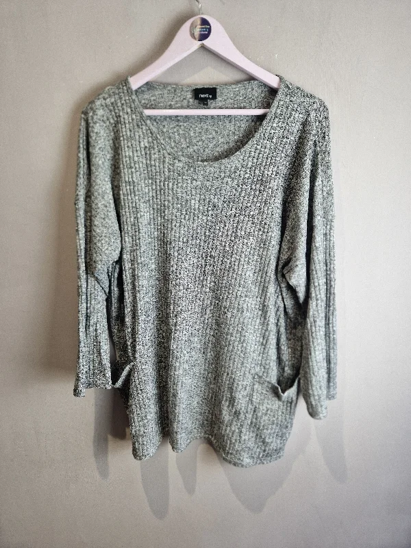 Next grey ribbed jumper - size 20 petite Iron Safe Non-Iron Wrinkle Free