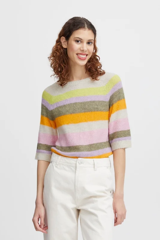 Pastel Striped Jumper Thin Thick Dense