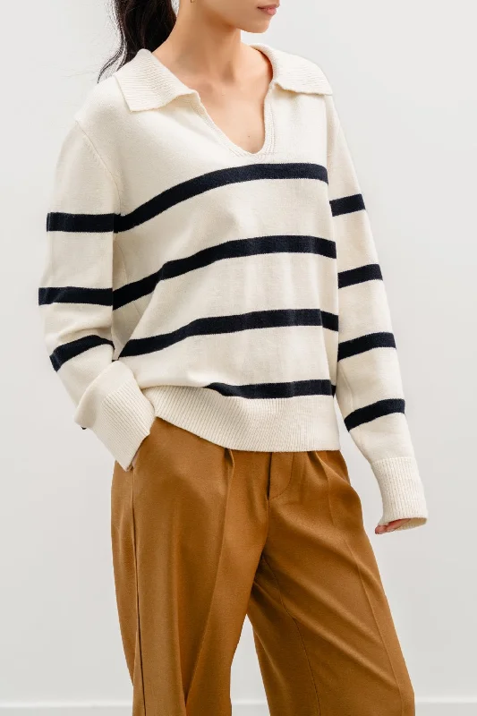 POLO STRIPED JUMPER Satin Blend Silk Blend Wool Blend