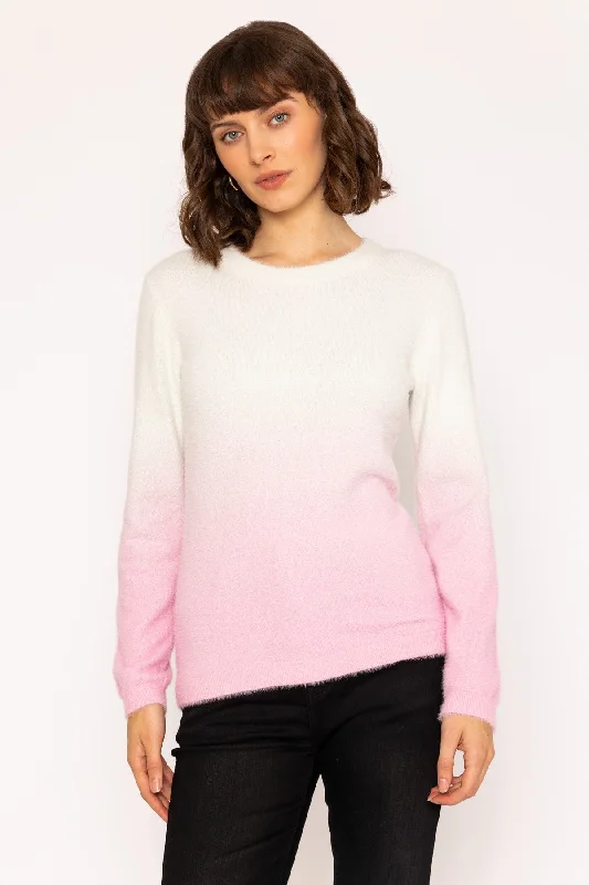 White & Pink Sparkle Knit Jumper Anti-Pilling Anti-Shrink Durable