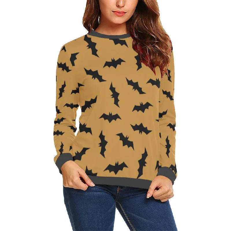 Bat Halloween Pattern Print Women's Sweatshirt Oversized Hoodie Comfort Casual