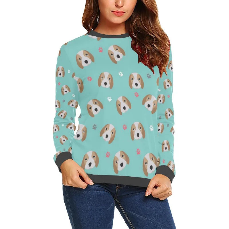 Beagle Paw Pattern Print Women's Sweatshirt Hoodie with Mesh Breathable Sporty