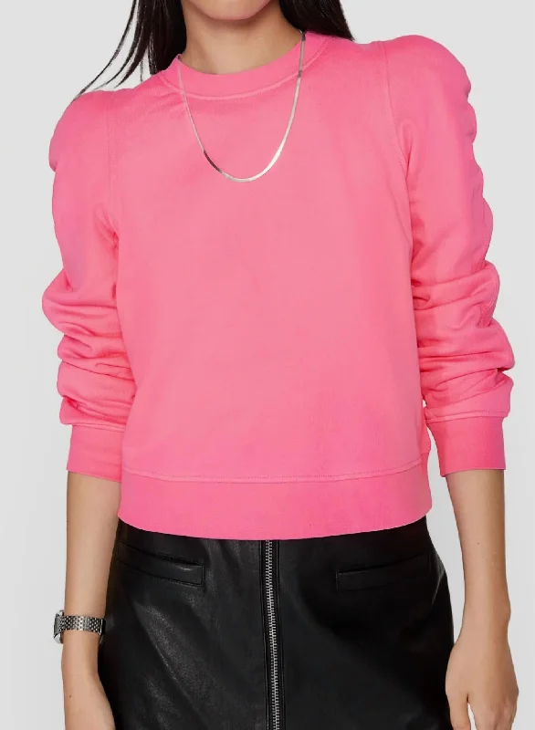 Jade Sculpted Sweatshirt In Bubblegum Hoodie with Zipper Versatile Modern