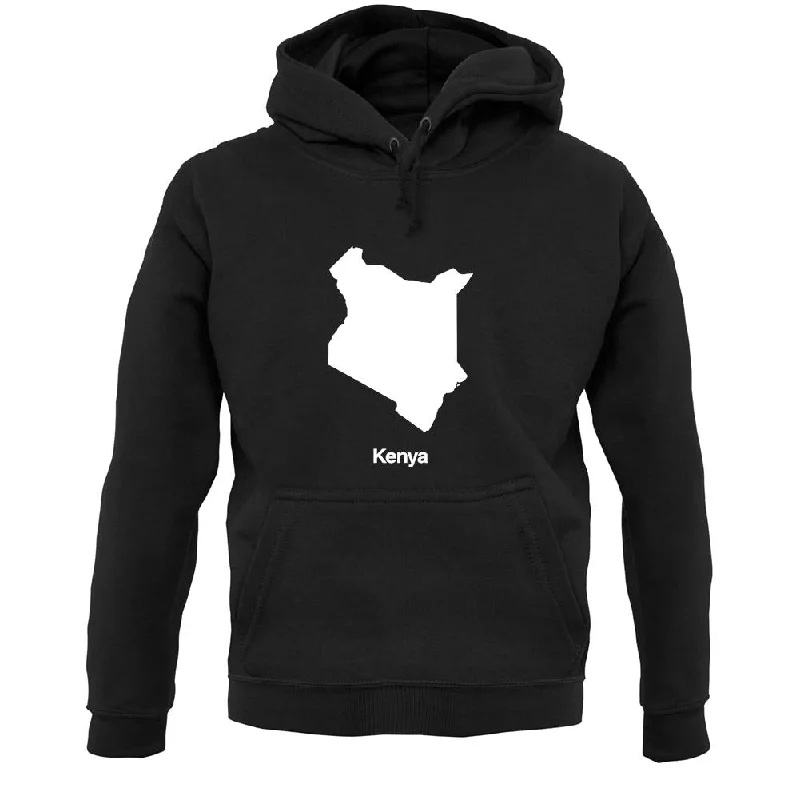 Kenya Silhouette Unisex Hoodie Hoodie with Hem Embroidery Detailed Premium