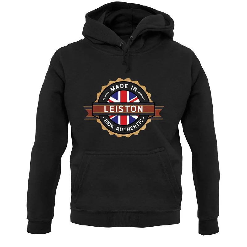 Made In Leiston 100% Authentic Unisex Hoodie Hoodie with Hem Patch Decorative Personalized