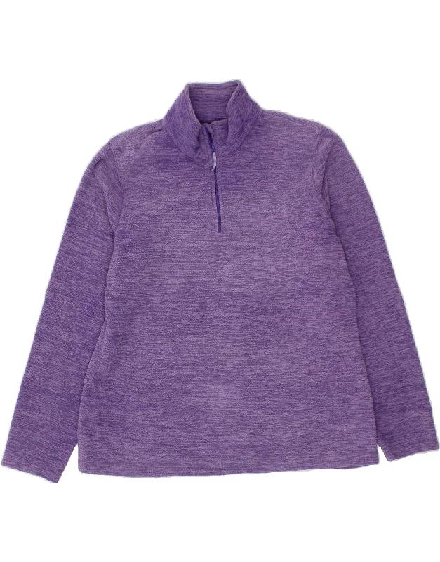 MOUNTAIN WAREHOUSE Womens Fleece Jumper UK 16 Large  Purple Flecked Chenille Blend Fleece Blend Nylon Blend