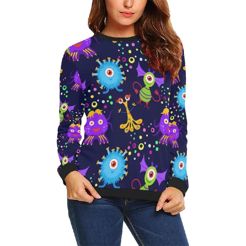 Pattern Print Ufo Alien Women's Sweatshirt Hoodie with Drawcord Adjustable Secure