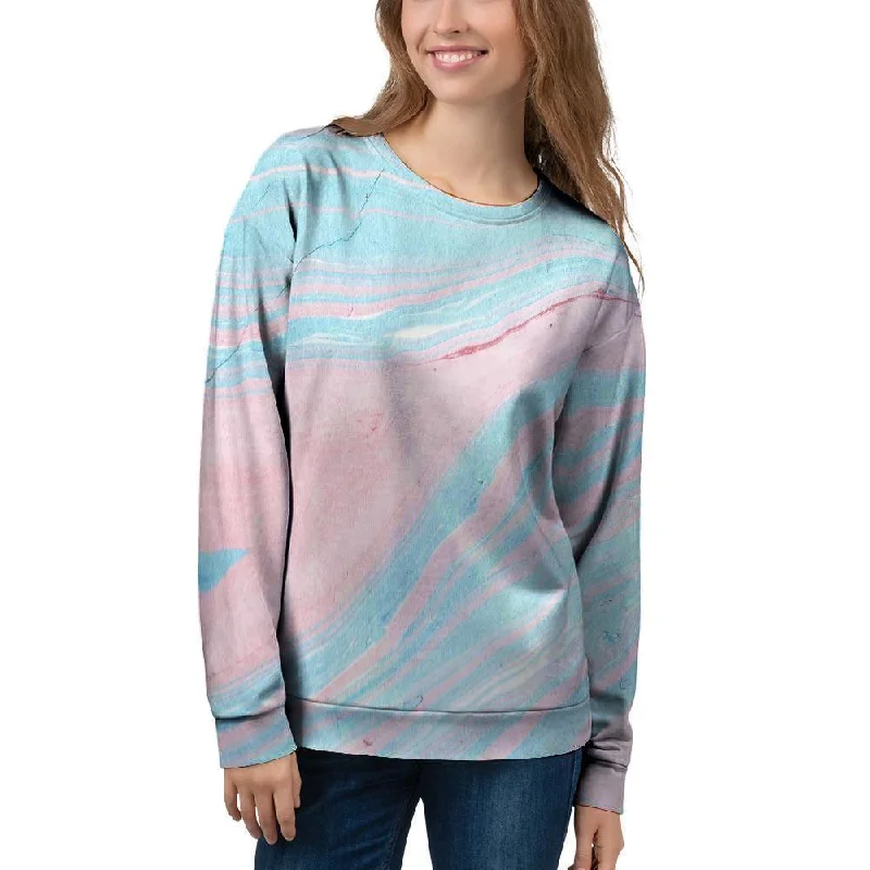 Rainbow Marble Women's Sweatshirt Hoodie with Applique Textured Unique