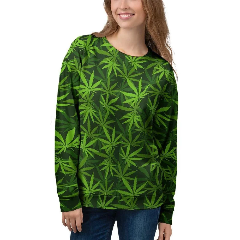 Reggae Leaf Rasta Women's Sweatshirt Hoodie with Hem Raw Edge Edgy Unfinished