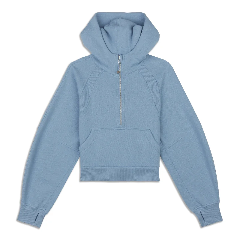 Scuba Oversized Half-Zip Hoodie - Resale Hoodie with Set-In Sleeves Structured Classic