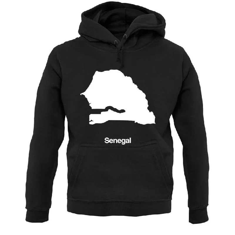 Senegal Silhouette Unisex Hoodie Hoodie with Double Zipper Versatile Adjustable