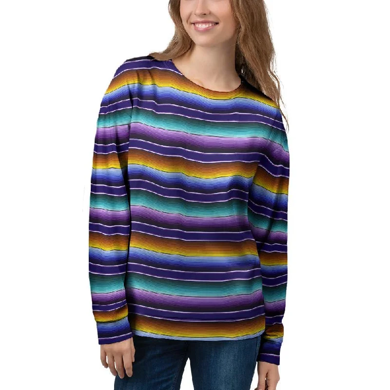 Serape Women's Sweatshirt Hoodie with Bell Sleeves Flared Feminine