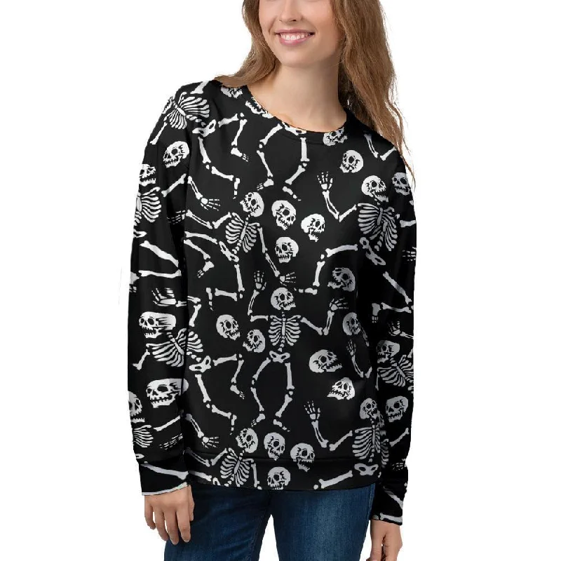 Skeleton Dancing Halloween Women's Sweatshirt Hoodie with Oversized Fit Loose Comfortable