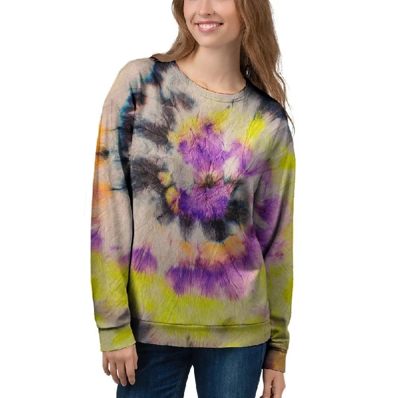 Spiral Hippie Tie Dye Women's Sweatshirt Hoodie with Patch Decorative Personalized